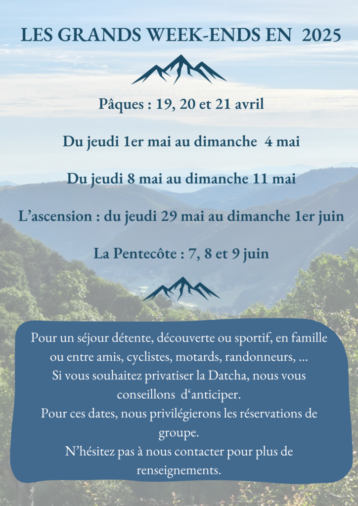 les grands week-ends pour l'année 2025