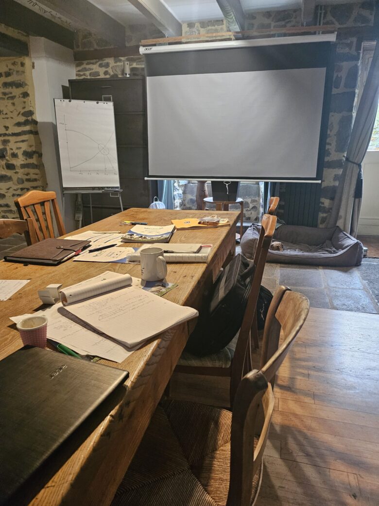 Espace de travail convivial à la Datcha Anastasia, idéal pour organiser un séminaire en petit groupe